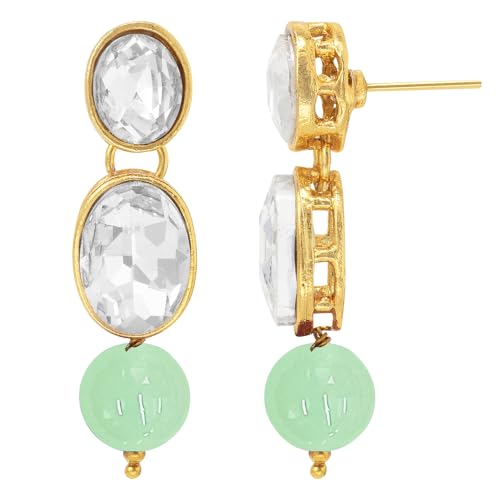 Image of Peora Crystal Faux Pearl Kundan Necklace & Jewelry Set Gift for Women