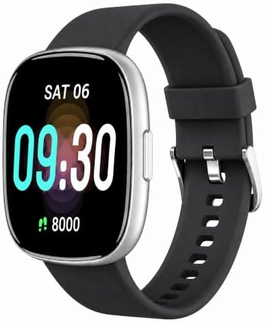 LIVIKEY Smart Watch, 41mm Full Touchscreen Smartwatch Heart Rate Monitor, SpO2 and Sleep Tracking, Fitness Watch 5ATM Waterproof with Pedometer for Women Men, Compatible Android & iOS, Black, EW1