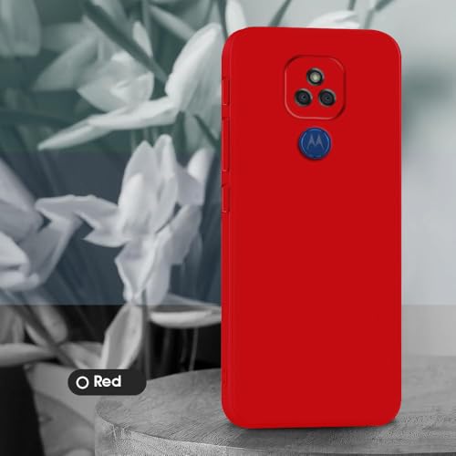 Image of Back Cover for Motorola Moto G9 4G / E7 Plus 4G | Full Camera Protection | Premium Liquid Silicon Case | Flexible Bumper Case for Motorola Moto G9 4G / E7 Plus 4G (Red)
