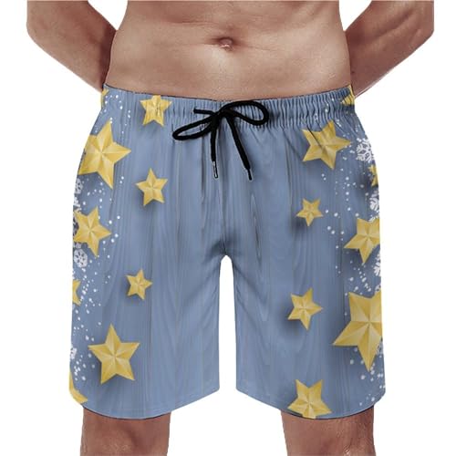 Shorts de bain homme avec poches cordon de serrage et motif étoiles