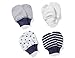 Moon and Back Baby Set of 4 Organic Cap and Mitten Sets, Navy Sea, 0-6 Months