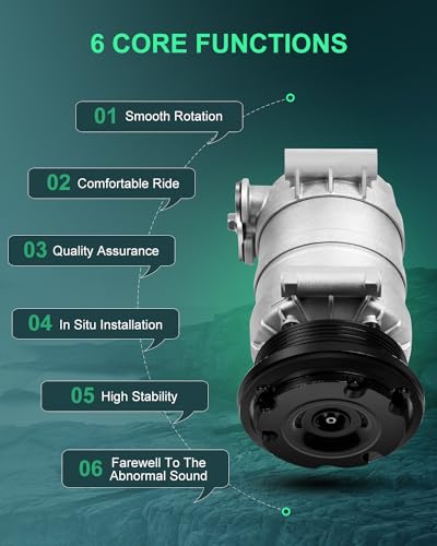 Image of SCITOO AC Compressor fit for Cadillac for Escalade 5.7L 1999 2000 | Fast Cooling, Ultra Low Noise (≤72 dB)Air Conditioner Compressor with Clutch, Easy Installation, 1136527 19151514