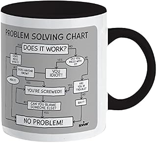 Problem Solving Mug Flow Chart Tea Cup Funny Joke Gift Present Idea Home Kitchen Office Secret Santa Christmas Xmas
