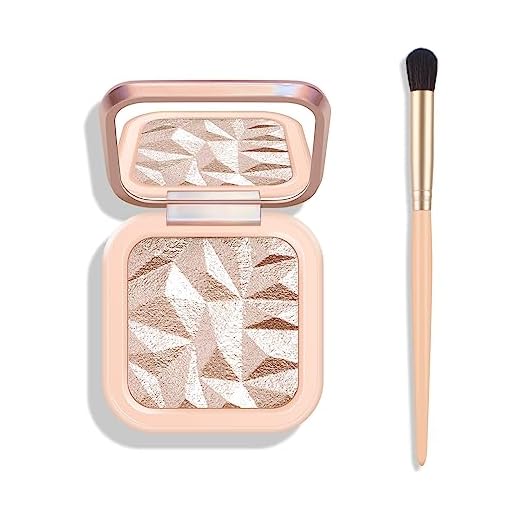 KYDA Kit de paleta de iluminadores faciais, paleta de contorno com brilho brilhante natural nude brilhante contorno iluminador de maquiagem paleta corretivo com pincel, da Ownest Beauty-Dawn, GLOW