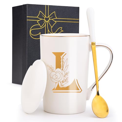 Letter L Personalized Initial Coffee Mug for Women