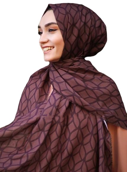 FIDROX Hijab's Modest Women's Designed Stylish Printed Smoothy Silk Ombre Style Fashion Women Simple Stole Scarf Hijab Designs