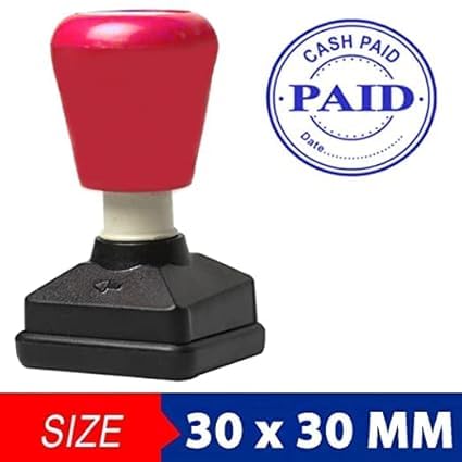 Self-Inking Rubber Stamp – Red Handle, Clear Sharp Impressions, 30x30 mm