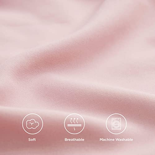 Image of Bedsure Duvet Cover King Size - Soft Double Brushed Bedding Set for Kids & Adults, Zipper Closure, 3 Pieces, Includes 1 Duvet Cover (104 inchx90 inch) & 2 Pillow Shams, NO Comforter, Pink