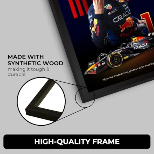 Image of Max Verstappen Poster Redbull F1 Poster | Framed F1 Car A4 Sized (31 x 23 cm) | Max Verstappen Frame | Redbull Car Posters for Wall, Gift for Boys, Formula 1 Frames | Formula 1 Frame (F 022)