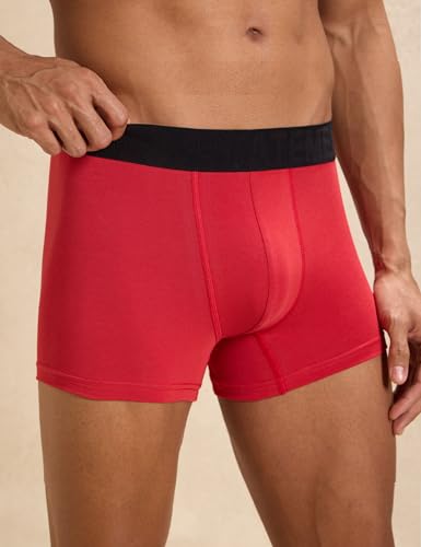 Image of Super Combed Cotton Regular Fit Solid Antibacterial Trunks with No Marks Waistband (Pack of 3)