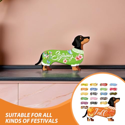 Panneau teckel magnétique déco table interchangeable saisons - 4
