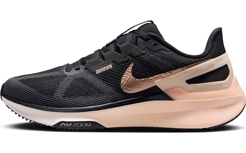 Nike Structure 25 Damen Straßenlaufschuh, Black/MTLC Red Bronze-Crimson Tint, 40 EU