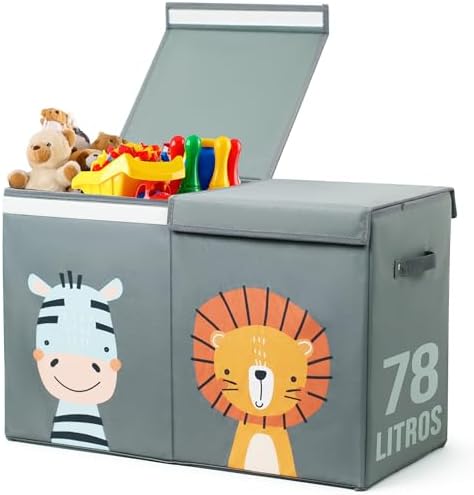 Caja de Almacenaje de Juguetes Gris, Plegable y Resistente de 78 ...