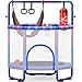 Yohood 55" Trampoline for Kids with Enclosure, 6-in-1 Toddler Trampoline Indoor Outdoor, Upgrade Full Anti-Rust Tube with Adjustable Gymnastics Bars for Boys Girls Ages 3-10