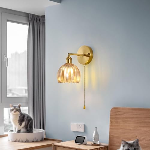 Aplique de pared orientable de cristal vintage con interruptor 2