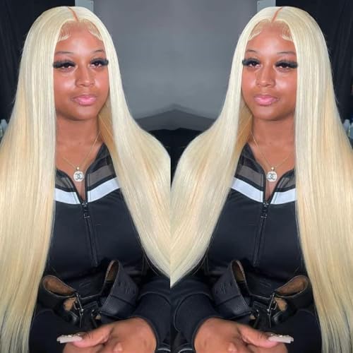 kocorose 613 Lace Front Wig Human Hair 5x5 HD Lace Closure Wigs Blonde Glueless Straight HD Lace Front Wigs Human Hair Pre Plucked 180 Density 613 Blonde Human Hair Wig for Women (22 Inch)