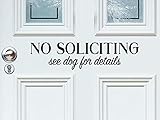 Story of Home LLC No Soliciting See Dog for Details Front Door Decal Matte Finish Vinyl Black,...