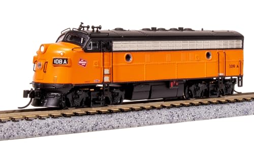Broadway Limited 7755 EMD F7 AB, MILW 108A/111B, Orange & Black, A-Unit Paragon4 Sound/DC/DCC, Unpowered B, N Scale