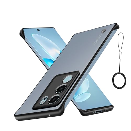 Image of Amazon Basics TPU+PC Cover for Vivo V29 Pro 5G, Vivo V29 5G |Hybrid Frameless|Full Camera Protection|Raised Edges|Frosted Matte Translucent Bumper Case(Black)