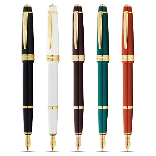 Image of Cross Bailey Light Polished Amber Fountain Pen - Refillable, Medium Nib, Black Ink, Presented in Everyday Gift Box
