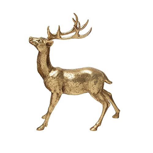 Creative Co-Op Decorative Standing Deer Figurine, Gold, 11"L x 4"W x 14"H by Creative Co-Op - Used condition - US$23.45
