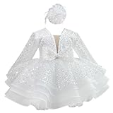 KLFFLGID Baby Girl Pageant Dress Sequins Embroidered Lace Toddler Flower Wedding Birthday Party Gown Dresses