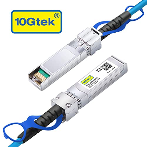 Image of 10Gtek [Blue 25G SFP28 SFP+ DAC Cable - 25GBASE-CR SFP28 Passive Direct Attach Copper Twinax Cable for Cisco SFP-H25GB-CU1M, Ubiquiti, MikroTik, Supermicro and More, 1-Meter(3.3ft)