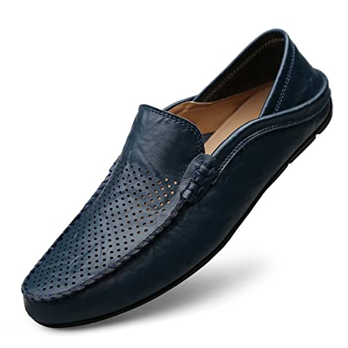 Chaussures pour Hommes Été Mocassins Respirant Bateau Cuir