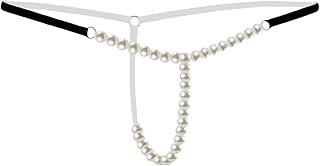 TieSen パールパンティー女性オープンクロッチファムひも G ストリング緊縛ボンデージブリーフ下着セクシーなランジェリージュエル