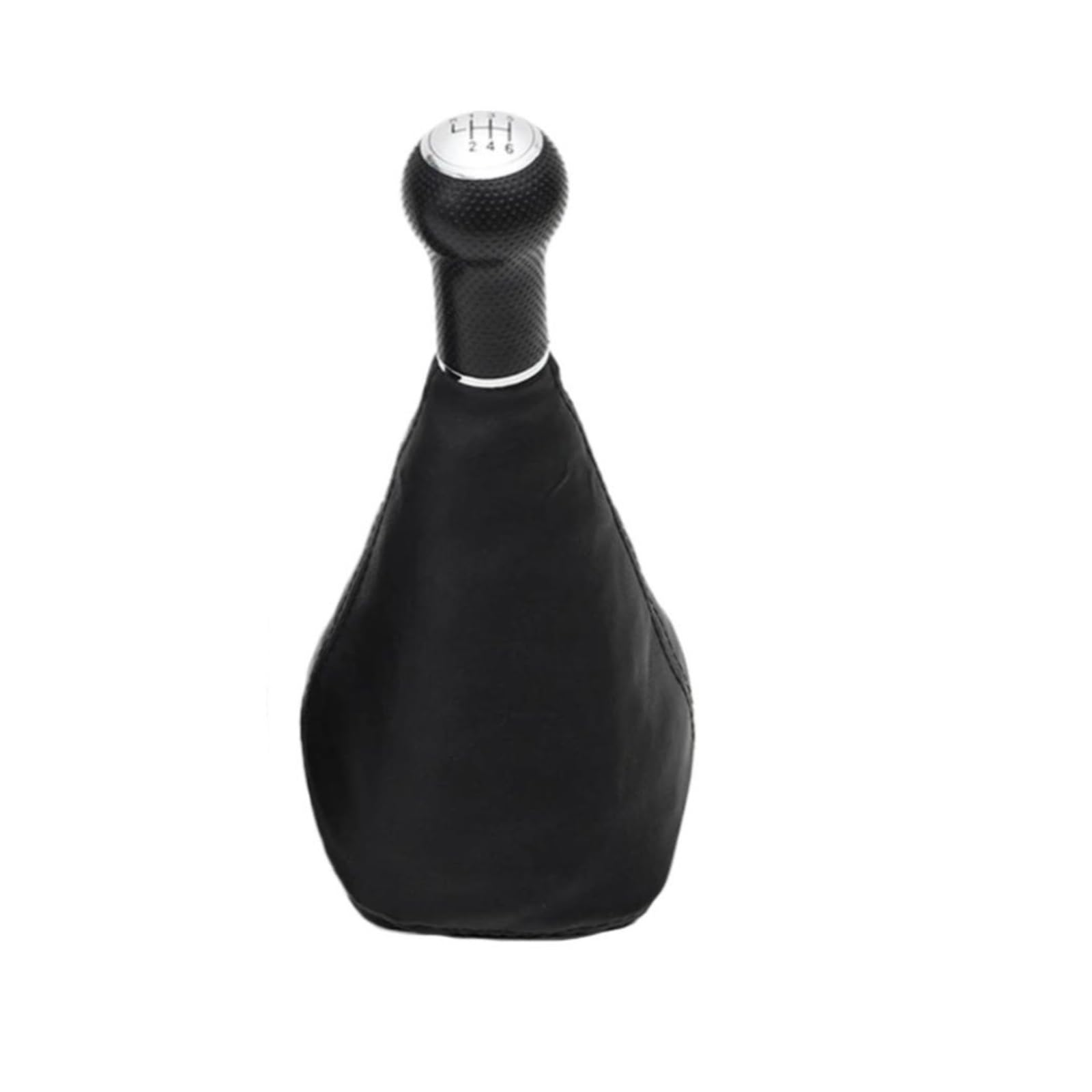 Jsyalmslw Silver-23Mm-6Speed Shift Lever Knob For Vw For Golf For Bora 1998-2006 Pu Leather Upgrade