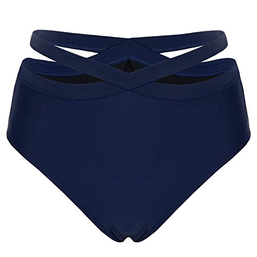 Firpearl Women High Waisted Bikini Bottoms Cut Out Swim Shorts Swim Brief Us6 Navy #TOP4