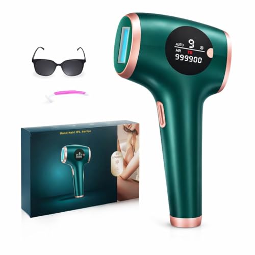 Image of Pro IPL Laser Hair Removal Device with IceCool | 990K Flashes | Permanent Painless Hair Removal for Women & Men | Full Body At-Home Use | Summer Ready Smooth Skin (Emerald Green)