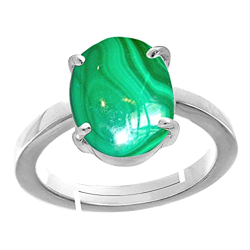 Bague en malachite véritable non chauffée non traitée de 6,75 carats
