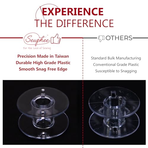 image for Sewphee 12 Pcs Sewing Machine Bobbins - Premium Class 15 Bobbin - Fits