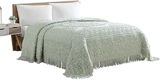 Beatrice Home Fashions Medallion-Chenille-Tagesdecke, Queen-Size, Salbeigrün