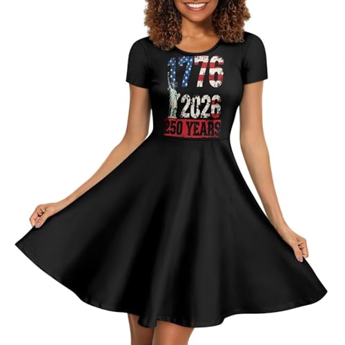 Image of AFPANQZ Womens Casual Summer Lightweight Vintage Dress Short Sleeve Midi Dress Knee-Long Luxury Formal Dress