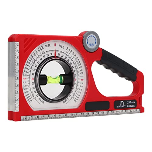 gernie Bubble Inclinometer, Angle Finder Gauge Magnetic Protractor Inclinometer with Bubble Level, Angle Gauge Level Slope Mete for Woodworking, Carpentry, Construction, gernief5kcd107y2