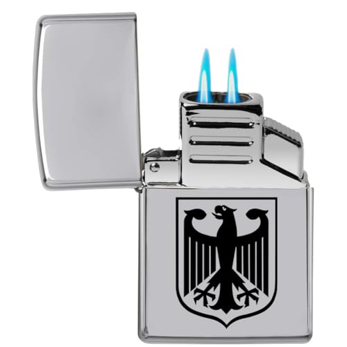 Encendedor antorcha dual con escudo de Alemania cromo miniatura 1
