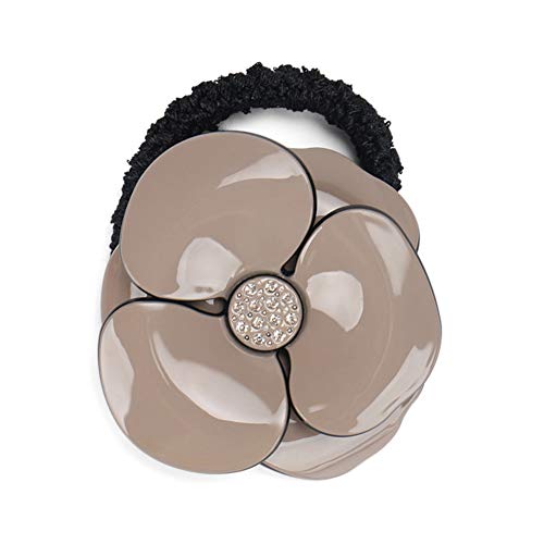 Elastic Go and Crab Ponytail Holders - French Styles Hair Accessory - Chic Women's Hair Ties Rope - Camellia Flower Hair Band - Hair Ornament Tiara - Rhinestone Hair Jewelry for Thick Hair Wear