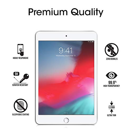 amFilm Screen Protector for iPad Mini 5 (2019) and iPad Mini 4 (2015), Case Friendly Tempered Glass Screen Protector (7.9 Inches)