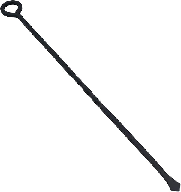 AB Tools 21" Loop Top Twisted Poker Fire Coal Wood Burner Black Steel Metal 550mm