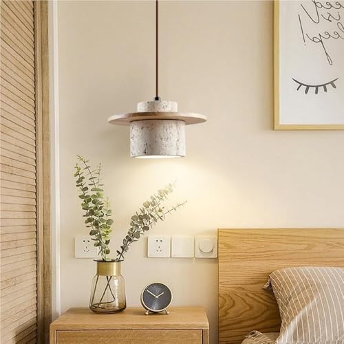 Lampe suspendue au plafond en travertin pour ambiance de chambre