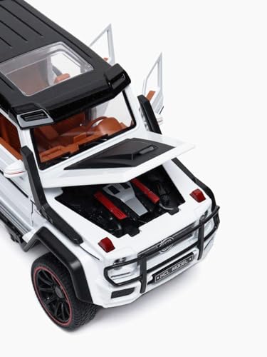 Image of Toy Land 1:22 Scale Pull Back Door Openable Simulation Alloy Track Sports Miniature Model Diecast Metal Action Car Toy with Light and Sound (White)