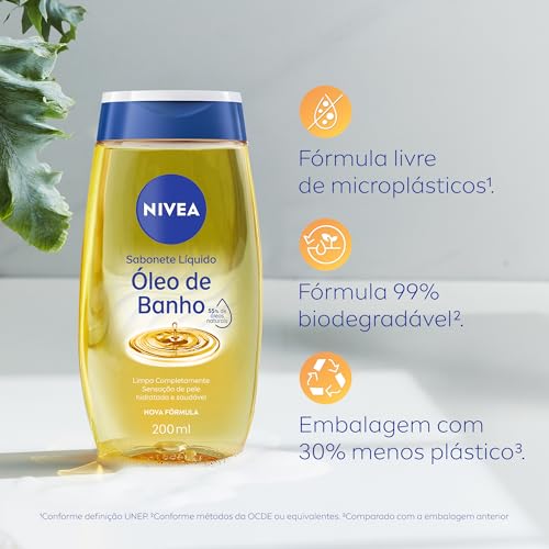 NIVEA Sabonete Líquido Óleo de Banho 200ml - Com 55% de óleos naturais, produz espuma cremosa e proporciona hidratação intensa, maciez e cuidado único com a pele NIVEA Sabonete Líquido Óleo de Banho 200ml - Com 55% de óleos naturais, produz espuma cremosa e proporciona hidratação intensa, maciez e cuidado único com a pele - Imagem 7