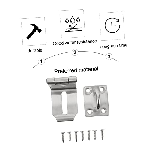 Image of DOITOOL 1set Door Hasp Latch Lock Heavy-Duty Security Bolt for Home Use Easy Installation Mounting Screws for Lockers Chests and Doors