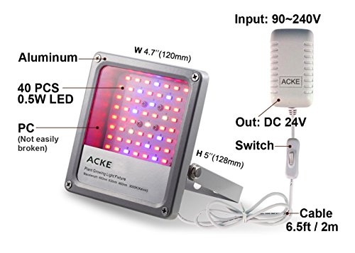 Image of ACKE LED Grow Lights Full Spectrum,Plant Lights，Growing Lamps 12W for Indoor Plants,Hydropoincs