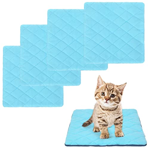 Bingpet Cat Bed Mat- Pack Of 4 Soft Fleece Cat Sleeping Pad, Anti-Slip Pet Cat Crate Pad, Machine Washable Pad Mats For Kitten And Small Dogs #TOP25