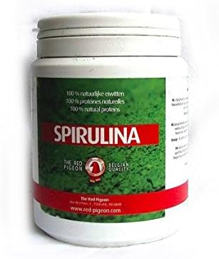 The Red Pigeon Spirulina 300 gr, (a natural green algae with a protein content over 55%).