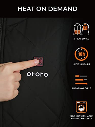 Ororo [Upgraded Battery] Women's Heated Vest With Battery Pack, Lightweight Quilted Heating Vest (Black,M) #TOP2
