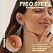 FIBO STEEL 8 PCS 16G Cartilage Earrings Helix Piercing Jewelry for Women Stainless Steel Opal CZ Conch Daith Tragus Piercing Jewelry Flower Snake Leaf Screw Back Stud Earrings Set 14K Gold Plated